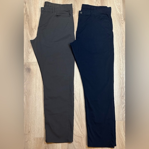 Faherty Men's Sz 38X32 Gray Navy Movement 5-Pocket Pant Straight Organic Cotton - Picture 1 of 11